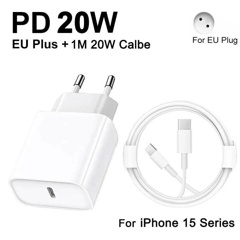 20W USB-C Fast Charger for iPhone 15,16 and below models