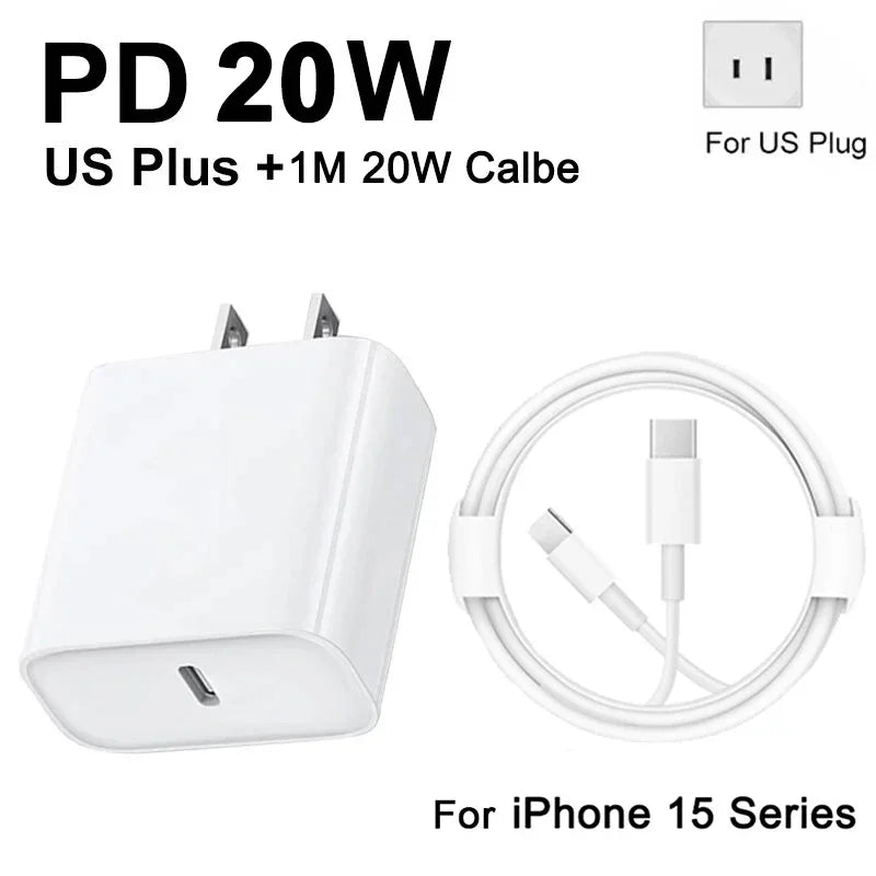20W USB-C Fast Charger for iPhone 15,16 and below models