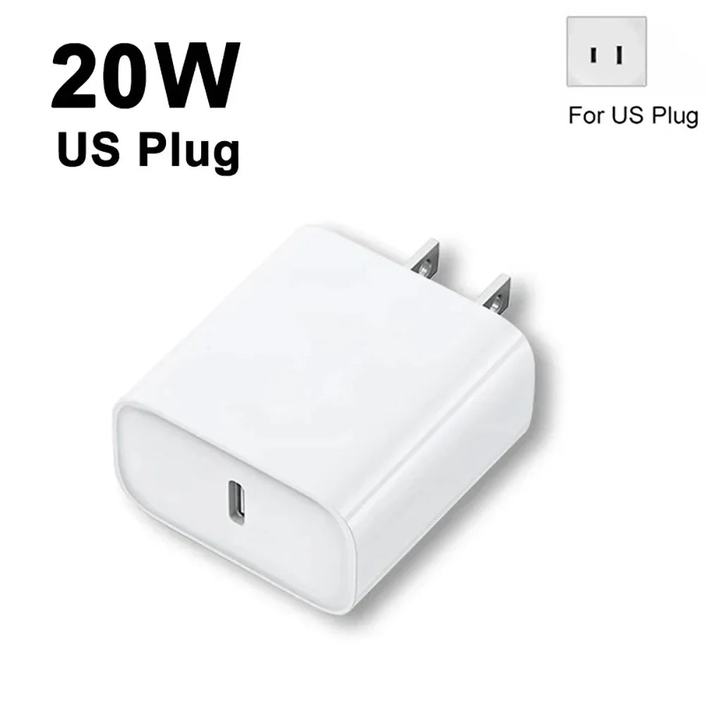 20W USB-C Fast Charger for iPhone 15,16 and below models
