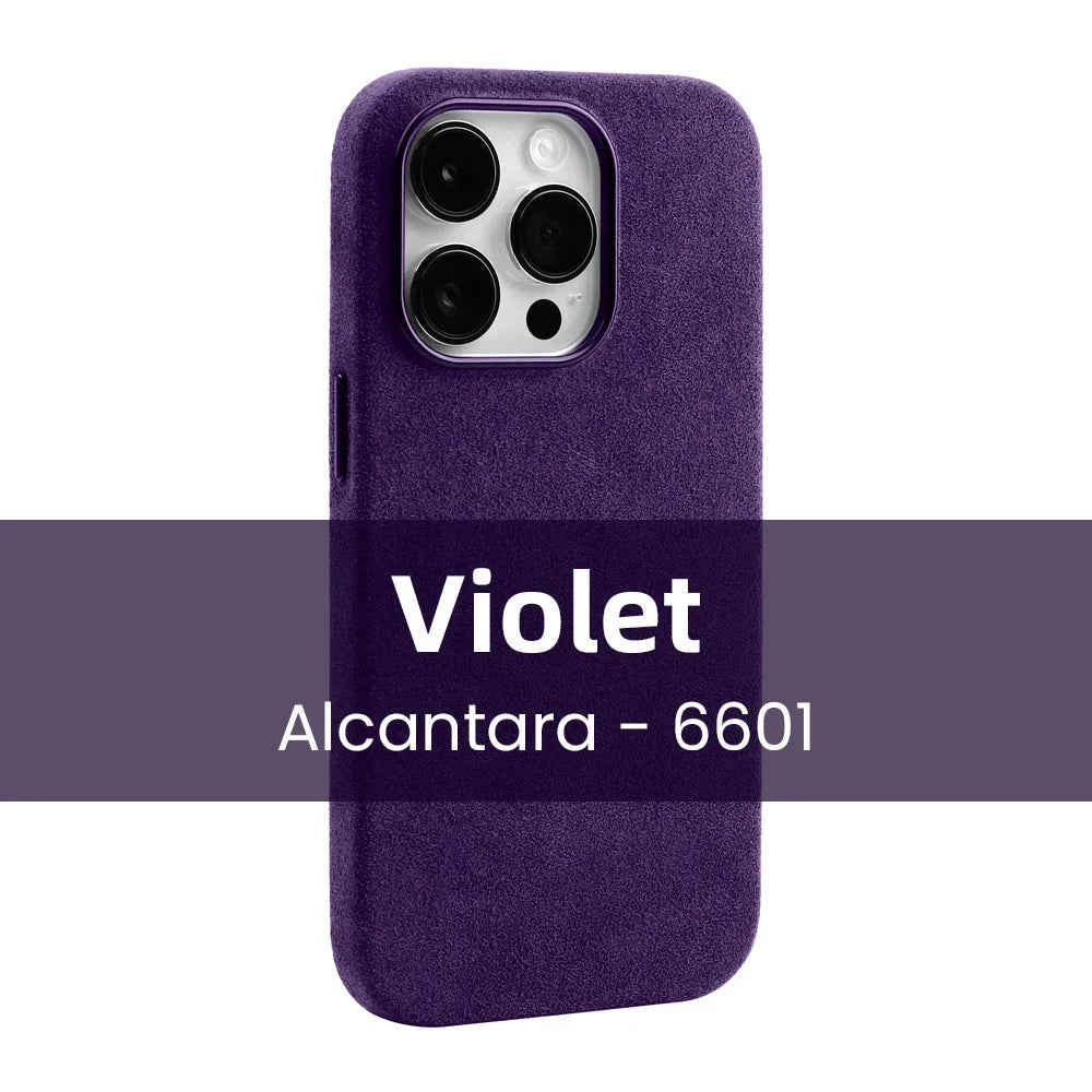 AlcantaLux™ Magnetic Case – Premium Suede Grip for iPhone 12–16