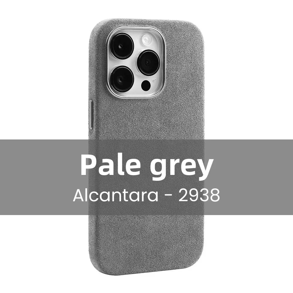 AlcantaLux™ Magnetic Case – Premium Suede Grip for iPhone 12–16
