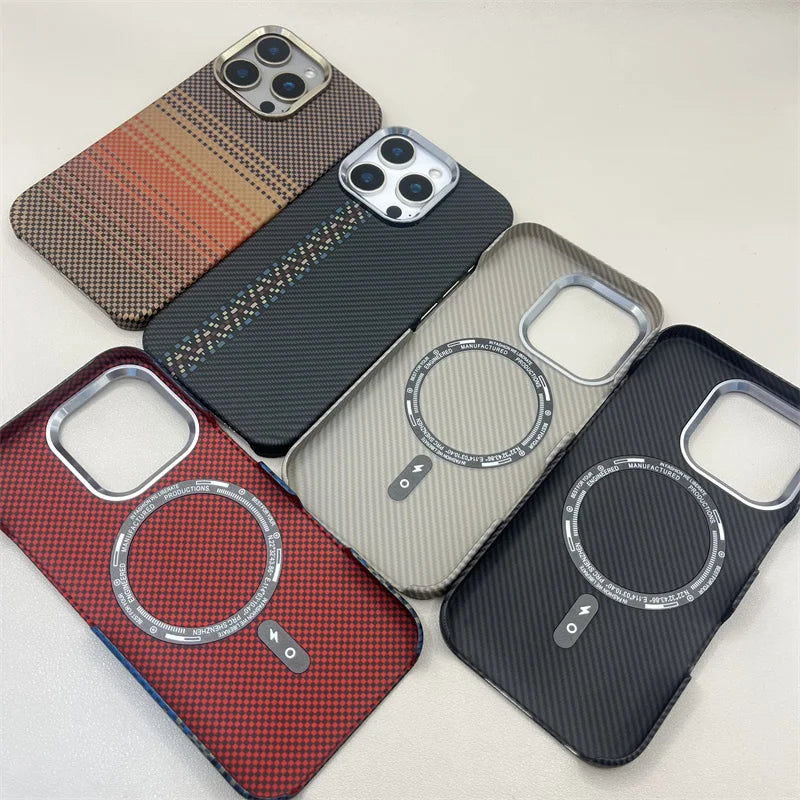 CoreShield™ – Carbon Texture MagSafe Case with Alloy Lens Guard