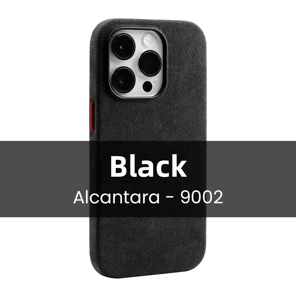 AlcantaLux™ Magnetic Case – Premium Suede Grip for iPhone 12–16