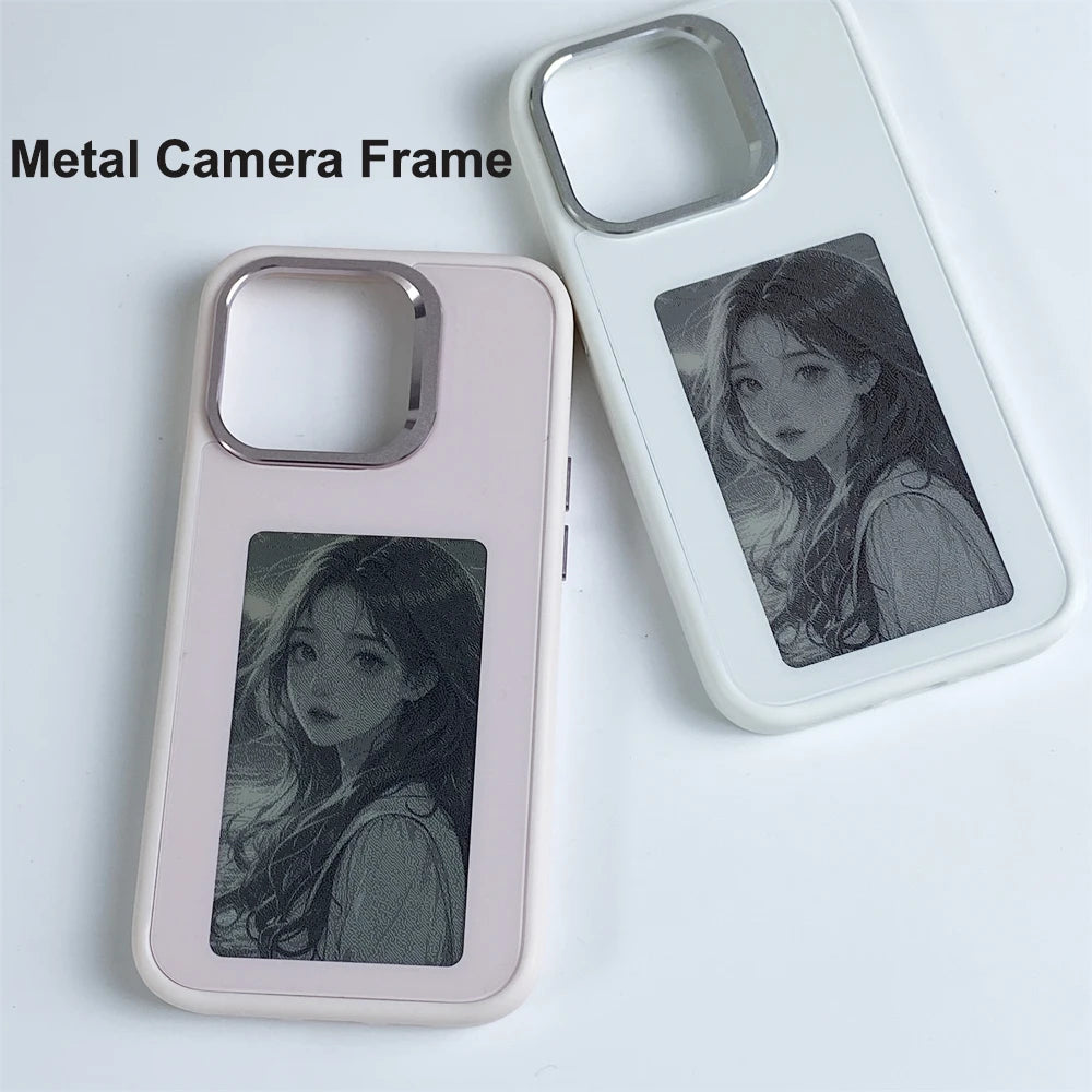 InkFrame™ – NFC Smart E-Ink Screen Case with DIY Projection for iPhone 13–16 Pro Max