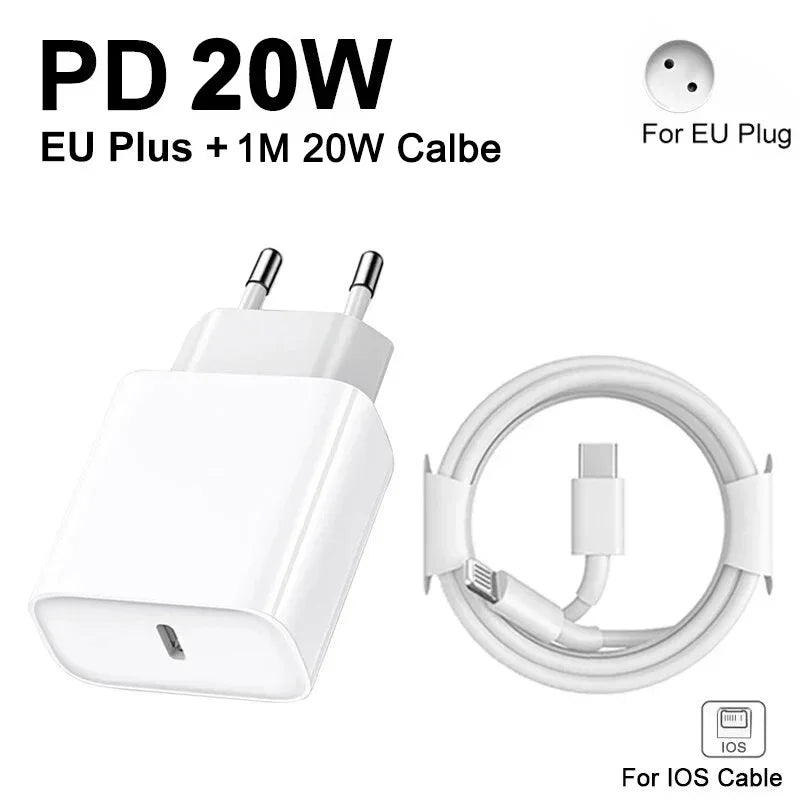 20W USB-C Fast Charger for iPhone 15,16 and below models