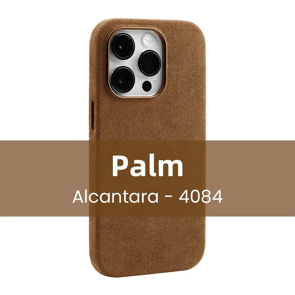 AlcantaLux™ Magnetic Case – Premium Suede Grip for iPhone 12–16