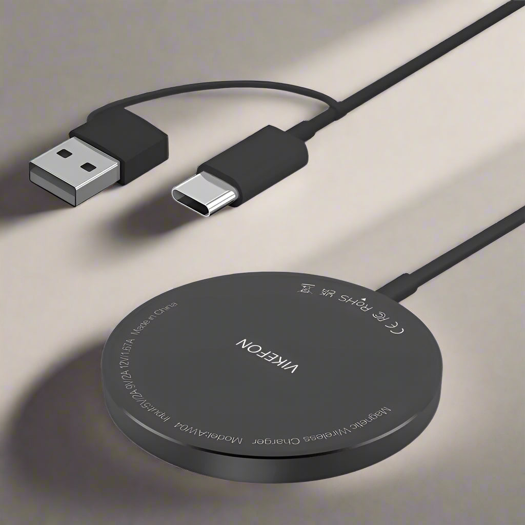 PowerDock™ 100W – Magnetic Wireless Charging Station for iPhone 12–16 Series (USB + Type-C)