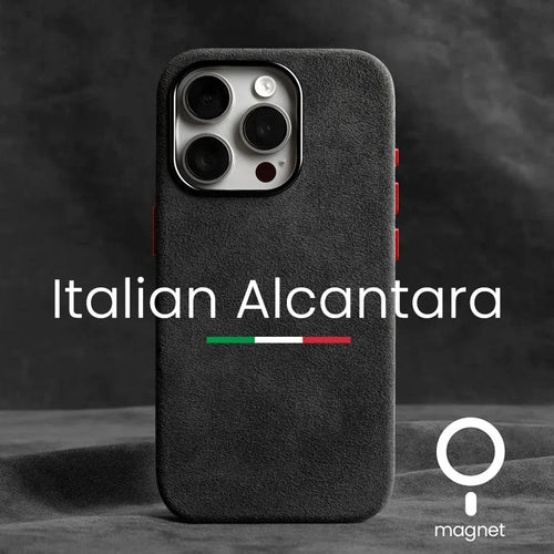 AlcantaLux™ Magnetic Case – Premium Suede Grip for iPhone 12–16