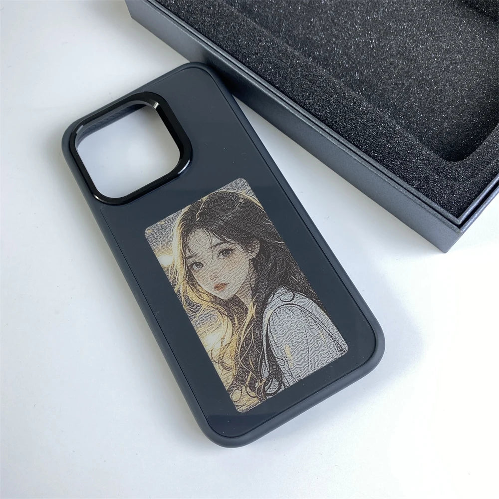 InkFrame™ – NFC Smart E-Ink Screen Case with DIY Projection for iPhone 13–16 Pro Max